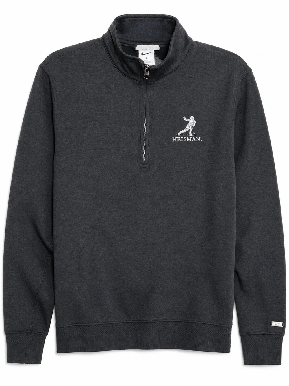 Nike Charcoal Heisman Half-Zip Mock Neck Sweater